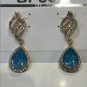 Blue and Silver Teardrop Earrings